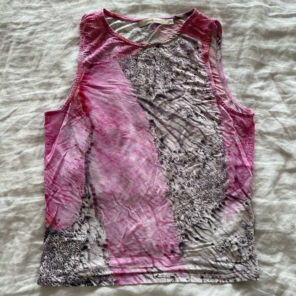 Paloma Wool Pink and Gray Tank Top